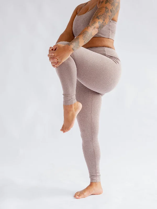 Girlfriend Collective Float High Rise Leggings - Heather Cocoon Fashionable High-Rise Workout Leggings