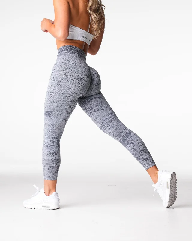 Grey Digital Seamless Leggings Comfortable Plus Size Leggings