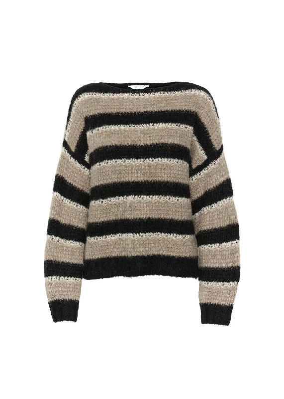 Laki Striped Sweater Print Jacquard Patchwork