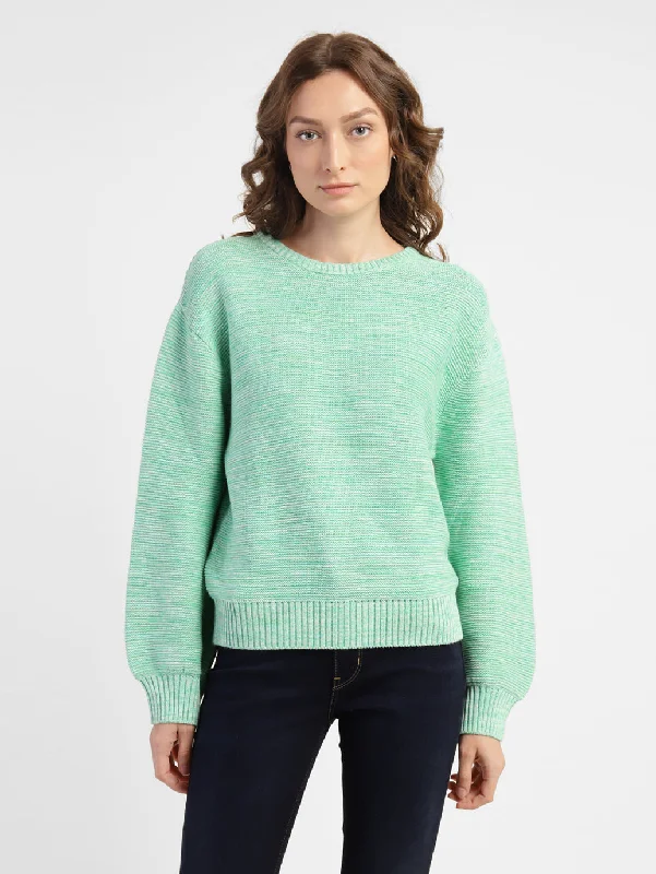 Women's Self Design Round Neck Sweater Hooded Caped Shawl Collar