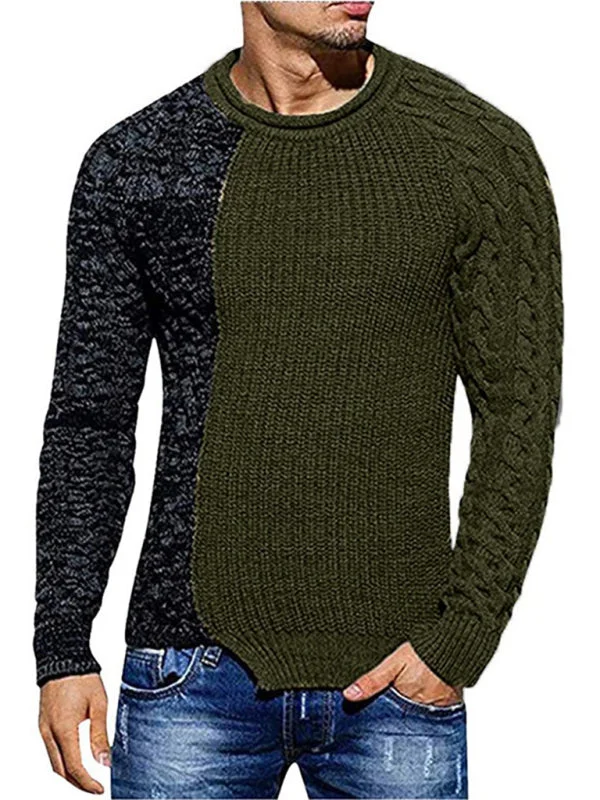 FZ Men's long sleeve knitted slim sweater top Stretchy Elastic Breathable