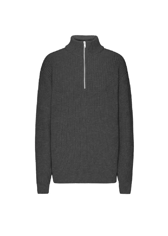 Merino Quarter Zip Sweater Notch Collar Peter Pan Collar Cowl Neck