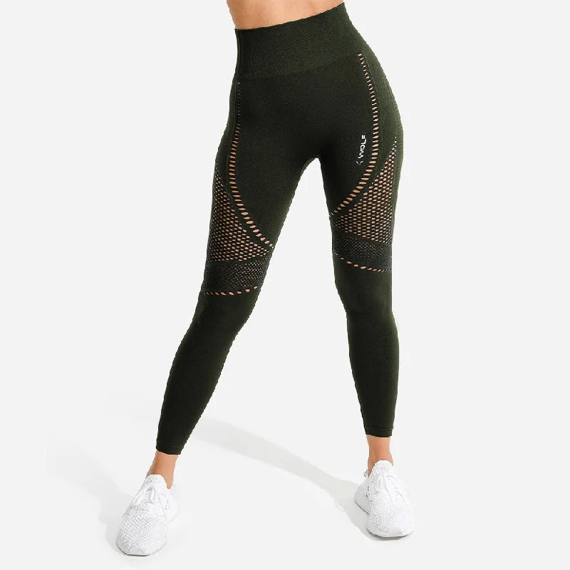 Meta Seamless Leggings - Khaki Stylish Sweat-Proof Leggings