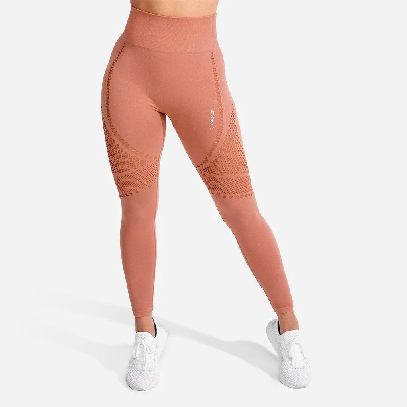 Meta Seamless Leggings - Rose Gold Cozy Full-Length Workout Leggings