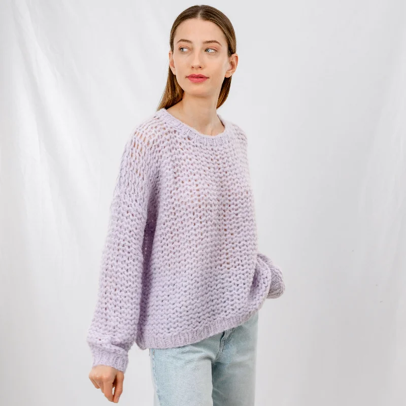 Michele & Hoven Michi Loop Sweater Real Fur Shearling Chenille