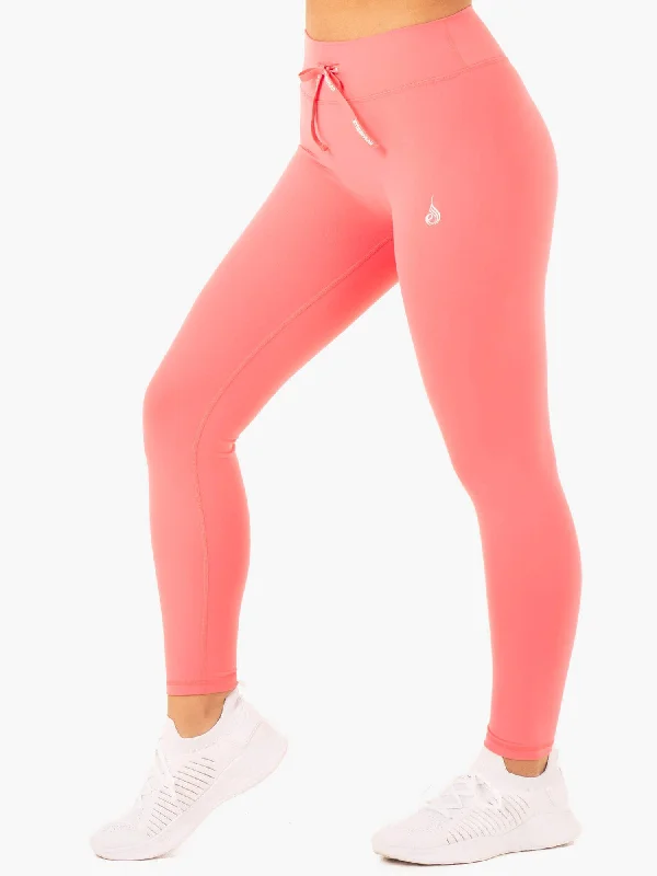 Replay High Waisted Leggings - Coral Fashionable Quick-Dry Yoga Pants