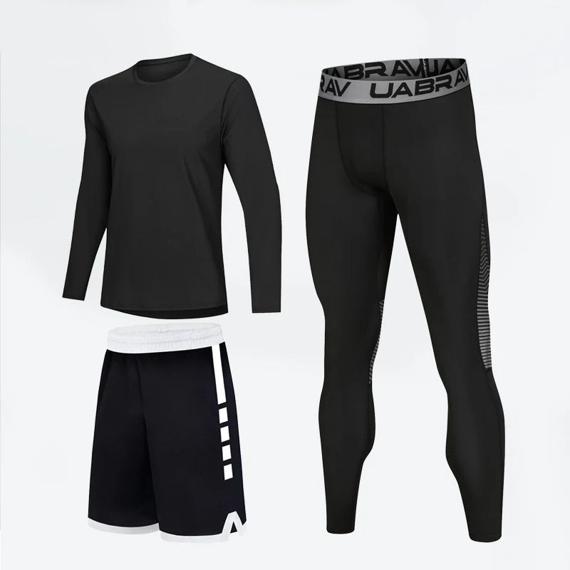 Sportswear for Men: High-Elastic Quick-Drying Compression Leggings Set Cozy Full-Length Workout Leggings