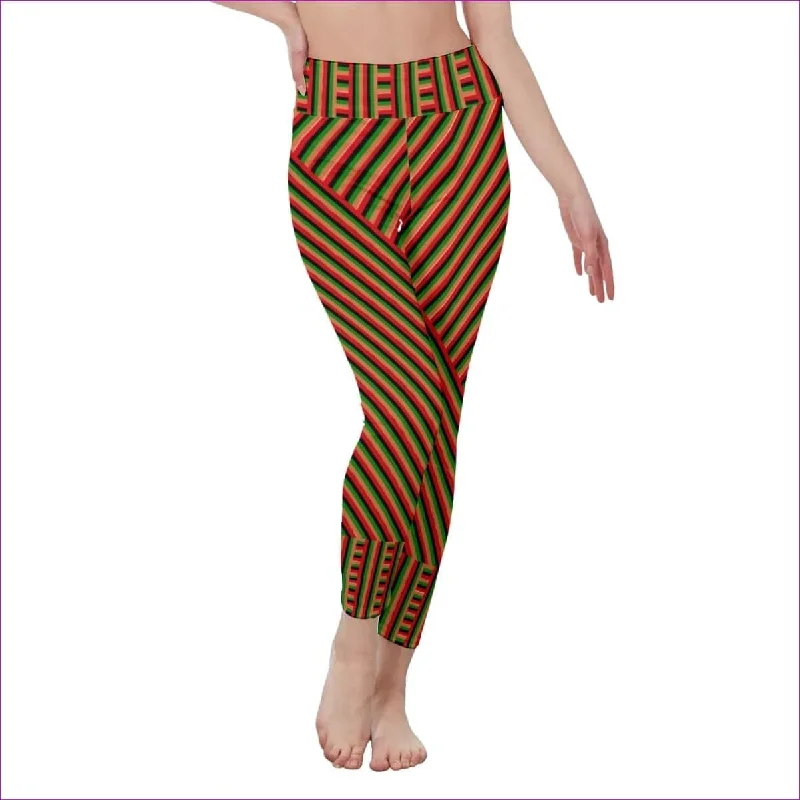 Striped Galore Women's High Waist Leggings | Side Stitch Closure Stylish Stretch Print Leggings