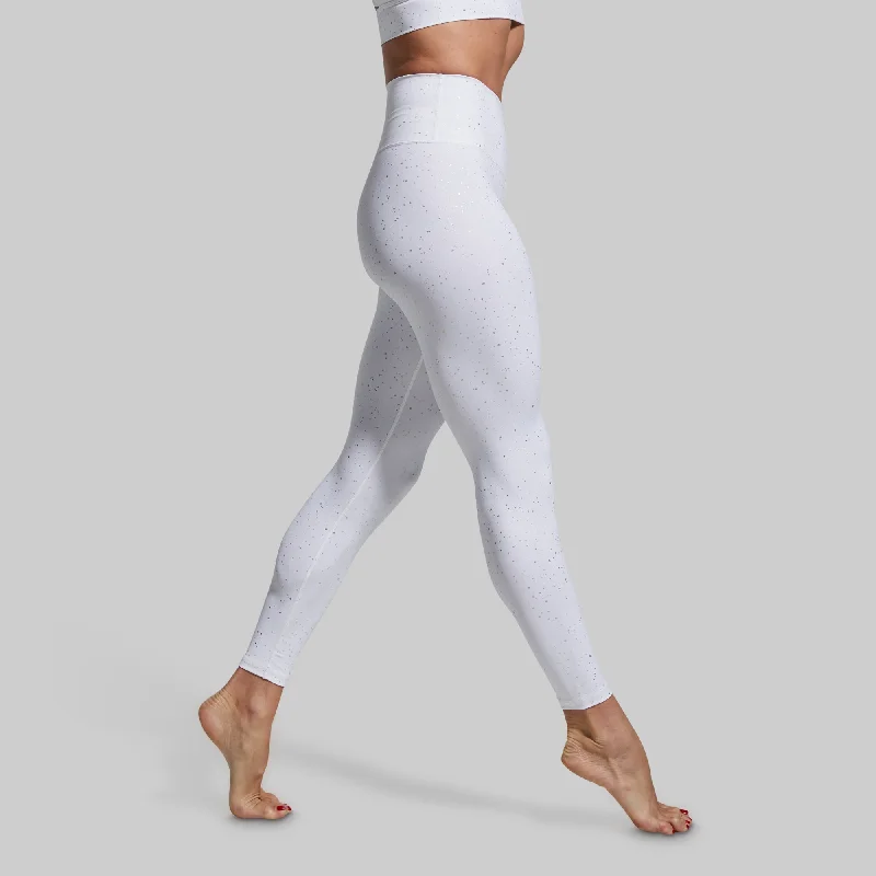 Synergy Legging (White Gold) Comfortable Ribbed Waistband Leggings