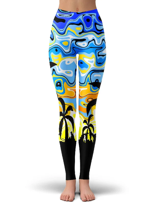 Tropical Night Leggings Casual Sporty Leggings