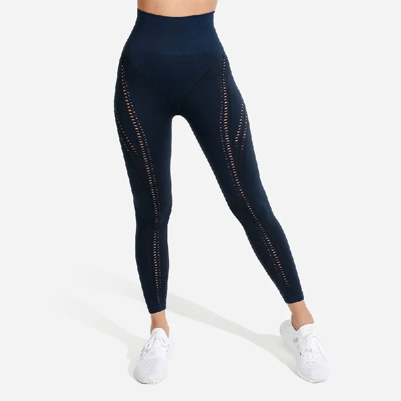 Ultra Seamless Leggings - Navy Stylish Stretch-Waist Leggings