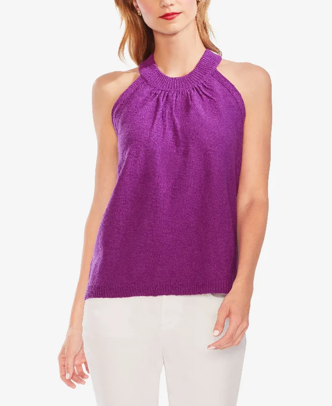 Vince Camuto Halter Neck Sweater Tank Oversized Loose Flowy