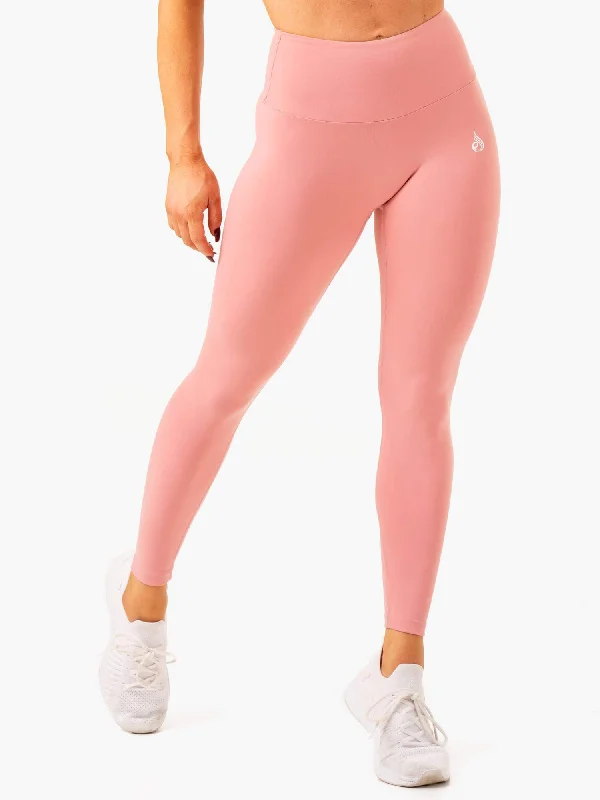 Vital High Waisted Scrunch Leggings - Blush Pink Stylish Compression Fit Leggings