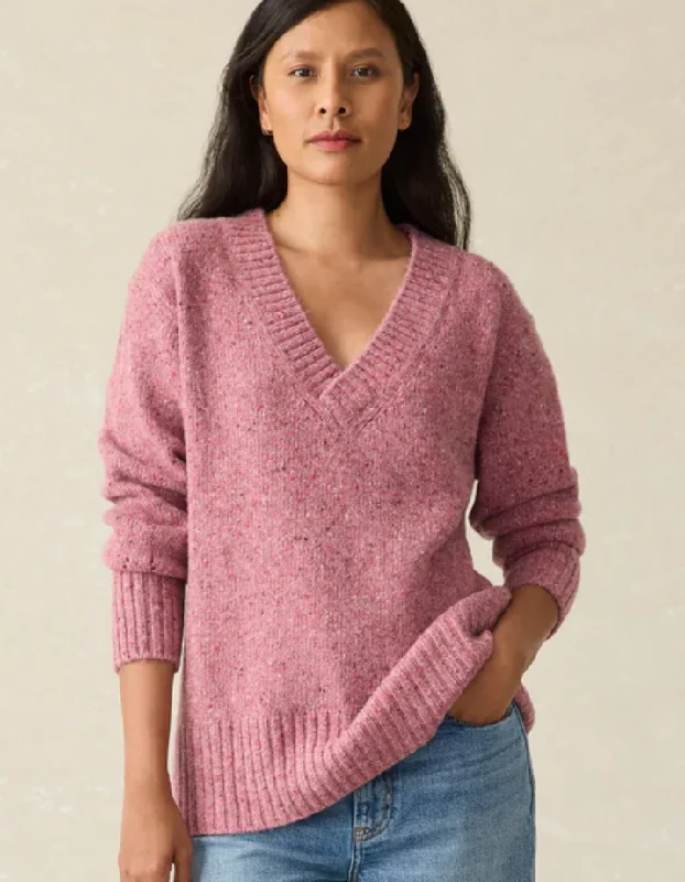 Women's Driftwood Donegal Sweater Welt Pockets Slit Pockets Flap Pockets