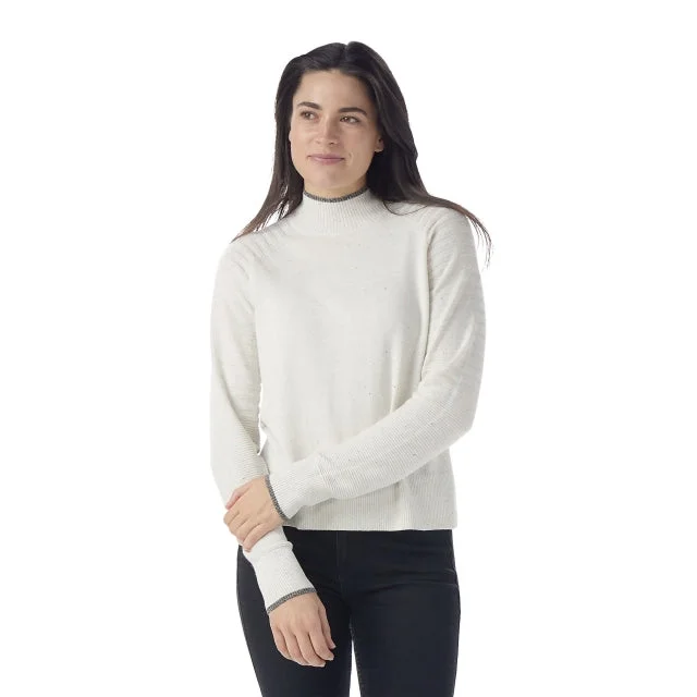 Women's Edgewood Mock Neck Sweater Ribbed Striped Patterned