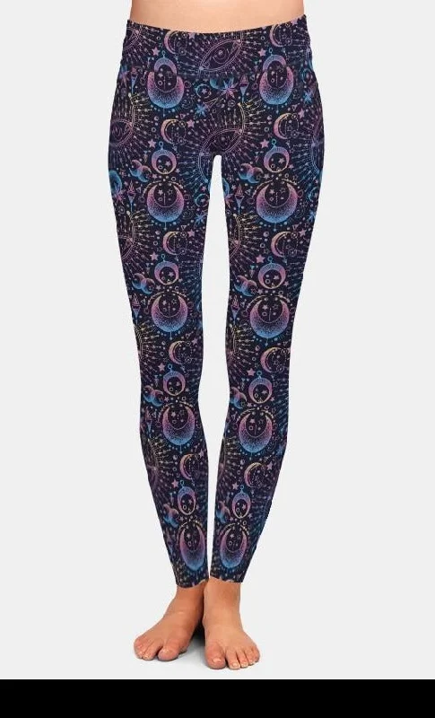 Womens Fashion Astronomical Geometry Leggings Elegant Full-Body Leggings