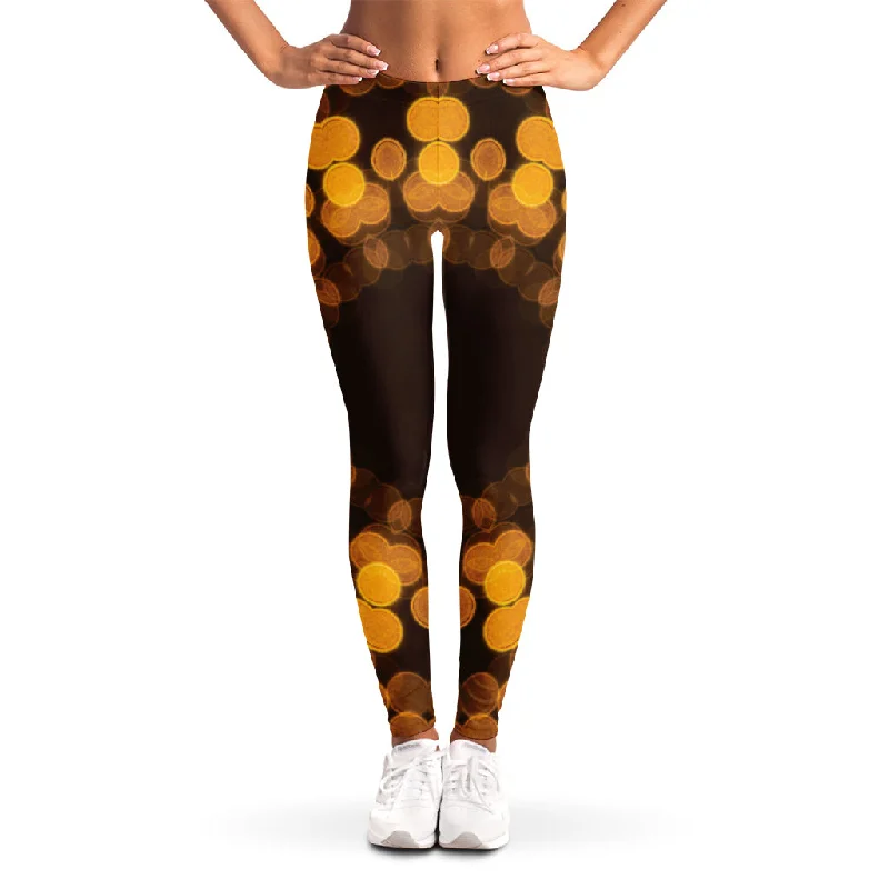 Yellow Spot Kaleidoscope Print Women's Leggings Stylish Winter-Ready Leggings