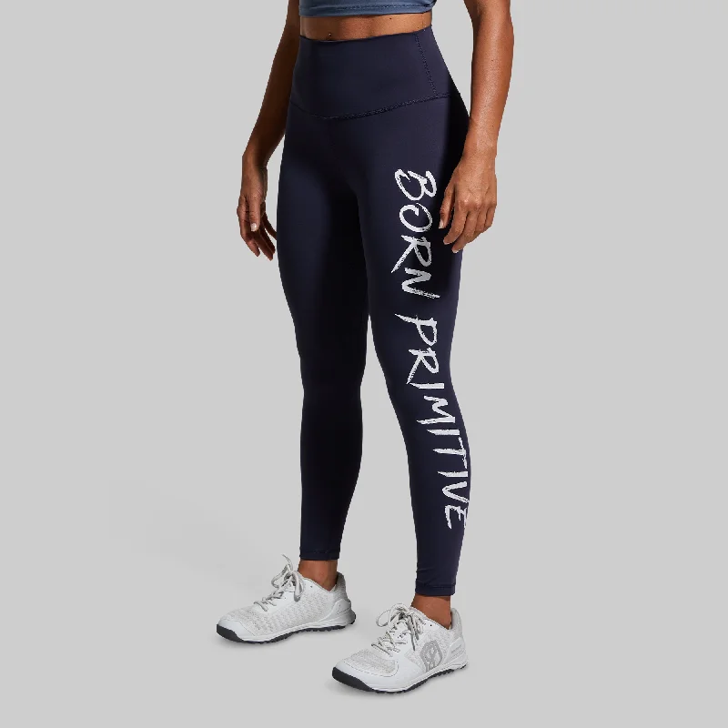 Your Go To Legging 2.0 (Brand Strength-Navy) Elegant Metallic Leggings