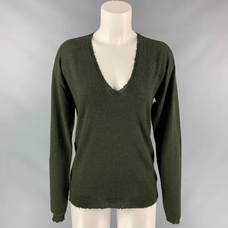 ZADIG & VOLTAIRE Size M Dark Green Cashmere Oversized Sweater Boxy Sweater Fitted Sweater A-Line ZADIG & VOLTAIRE Size M Dark Green Cashmere Oversized Sweater Boxy Sweater Fitted Sweater A-Line