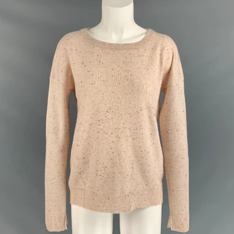 ZADIG & VOLTAIRE Size S Pink Purple Cashmere Sweater Elasticated Padded Insulated