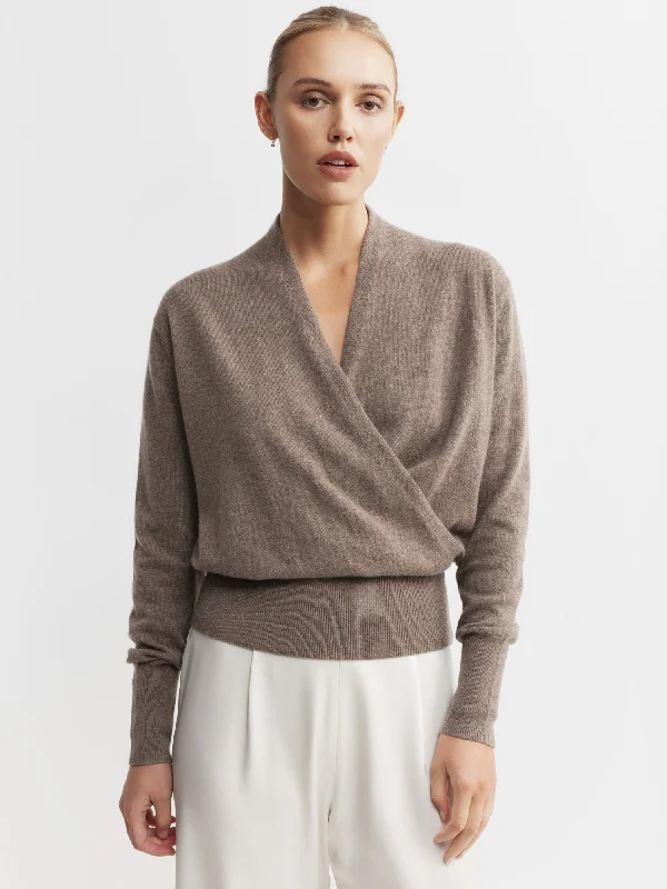 Cashmere Ballet Sweater - Walnut Elasticated Padded Insulated