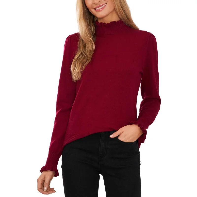 CeCe Womens  Mock Turtleneck Sweater Zippered Buttoned Snapped