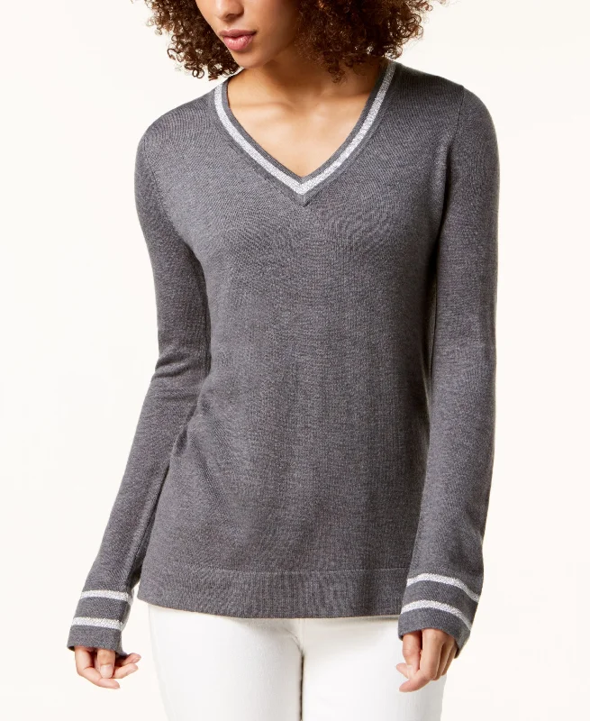 Metallic Trim Sweater Bright Pastel Dark