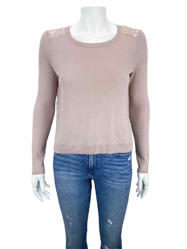 Joie Women's Matrika Sweater with Lace Back Blush Size XXS Zippered Front Buttoned Front Snap Front