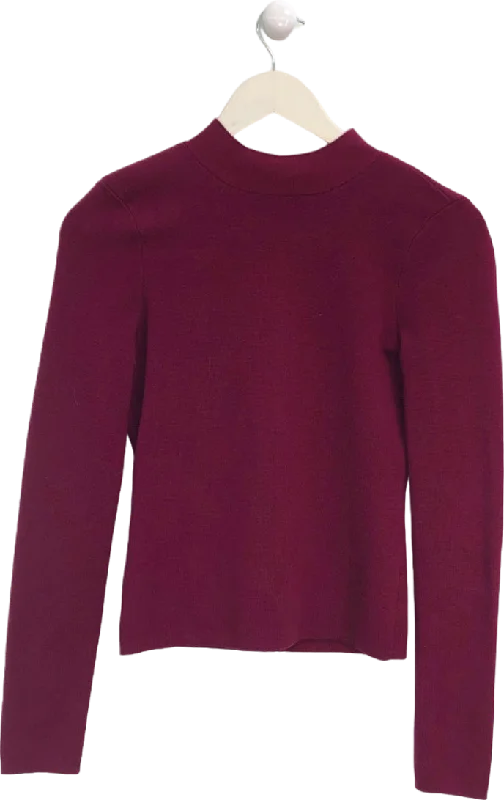 NBD Burgundy Open Back Sweater UK XS Neon Metallic Matte