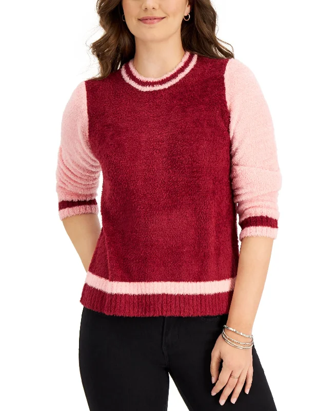 Style & Co Colorblocked Sweater Lace Blend Ribbed Blend Corduroy Blend