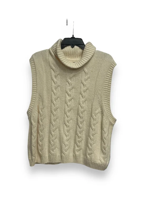 Vest Sweater By Gap In Cream, Size: Xxl Glossy Satin Silk