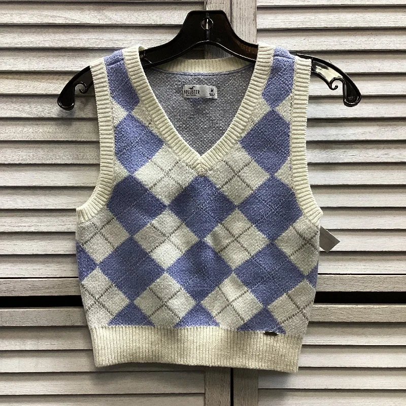 Vest Sweater By Hollister In Blue, Size: M Terry Blend Velvet Blend Canvas Blend