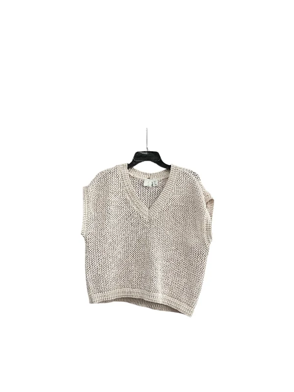 Vest Sweater By Joie In Cream, Size: Xl Velvet Chenille Corduroy