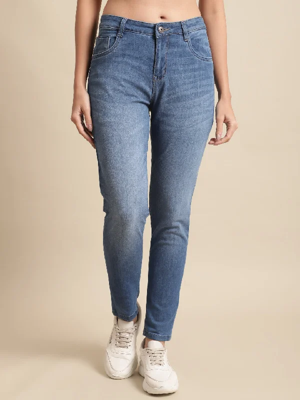 Women's Casual Skinny Fit Dirty Green Heavy Fade Mid rise Jeans Chic Double Waistband Jeans