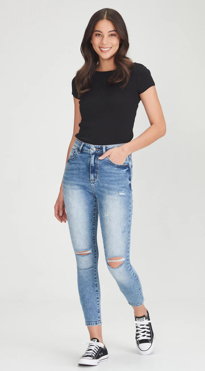 JUNKFOOD JEANS EILISH - Blue Fashionable Slouchy Fit Jeans