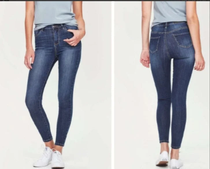 Junkfood Jeans | Lexi | Dark Blue Trendy Low-Rise Slim Jeans