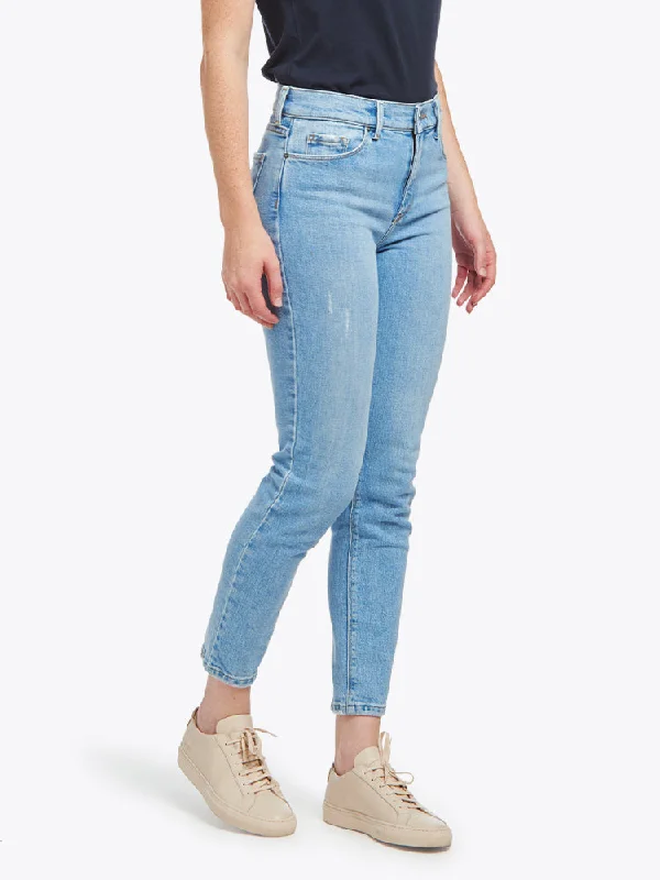 Mom Hubert Jeans Trendy Button-Up High-Waist Jeans