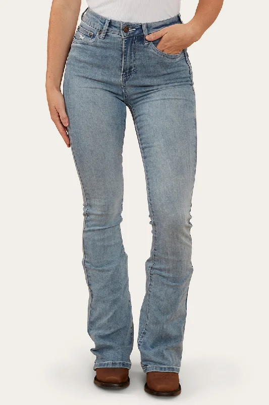 Penny Rodeo Womens High-Rise Bootleg Jeans - Light Blue Trendy Bootcut High-Waisted Jeans