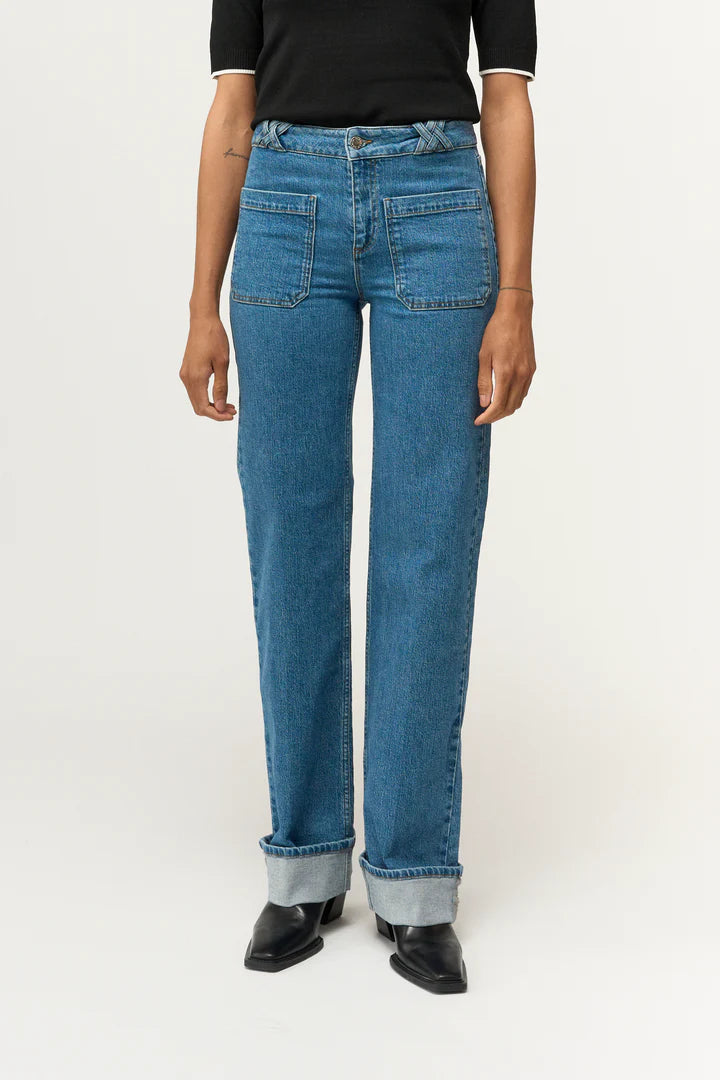 Pieszak Birkin Jeans 70s Wash Oslo-Denim Blue-J234622 Fashionable Bootcut Jeans