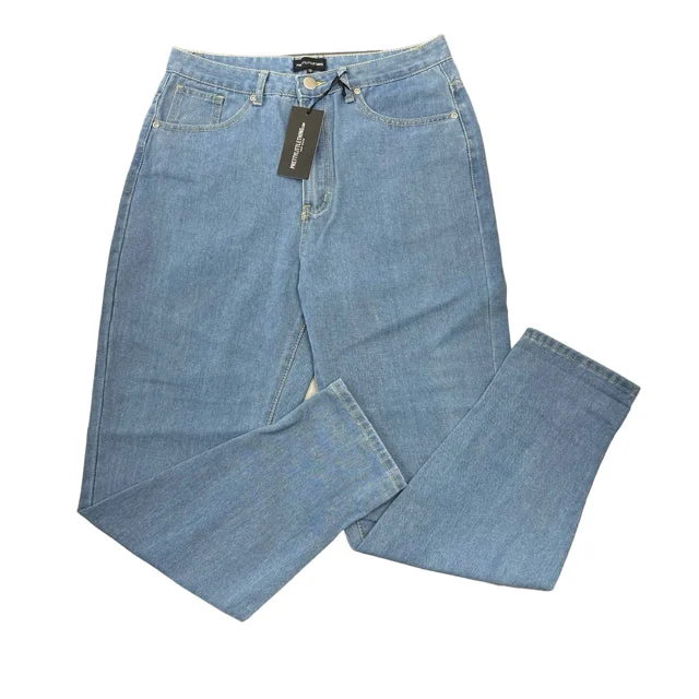 Pretty Little Thing Denim Full Length Jeans Women's NWT Size 12 Comfortable Folded Hem Jeans Pretty Little Thing Denim Full Length Jeans Women's NWT Size 12 Comfortable Folded Hem Jeans