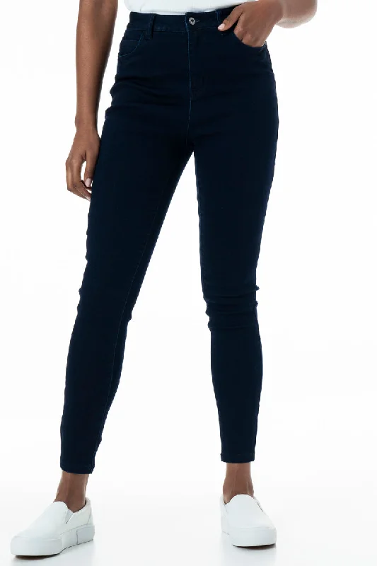 Rf09 Hi-Waisted Skinny Jeans _ 151009 _ Dark Wash Stylish Relaxed Fit Skinny Jeans