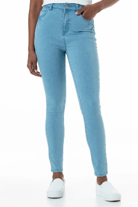 Rf09 Hi-Waisted Skinny Jeans _ 151011 _ Light Wash Comfortable Mid-Rise Jeans