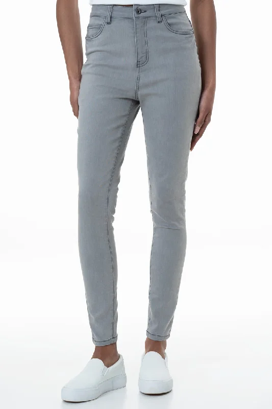 Rf09 Hi-Waisted Skinny Jeans _ 151012 _ Grey Wash Elegant High-Waisted Flared Jeans