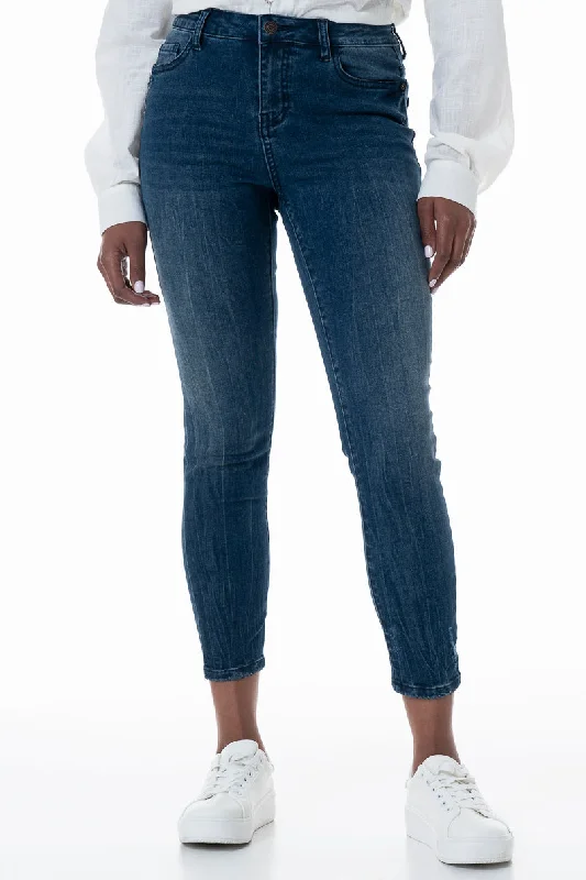 Rf12 Mid Rise Skinny Jeans _ 152629 _ Light Wash Fashionable Vintage Wash Jeans