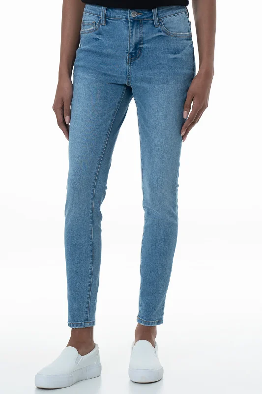 Rf12 Mid Rise Skinny Jeans _ 155033 _ Mid Wash Trendy Bootcut High-Waisted Jeans