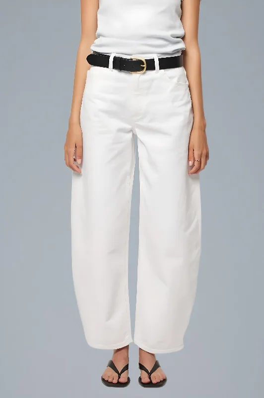 ROLLAS Womens Gigi Barrel Jeans - Vintage White Stylish Cargo Style Jeans