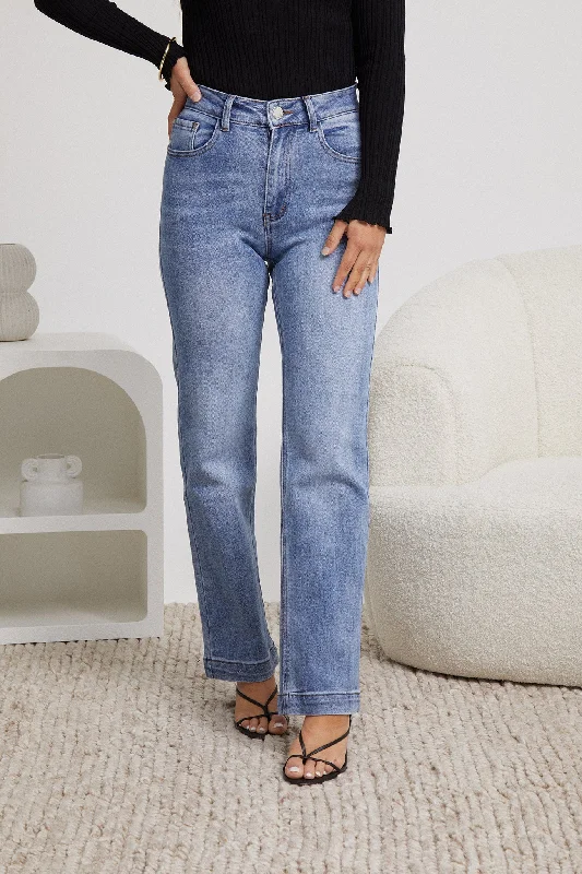 Sarielle Jeans - Light Blue Stylish Relaxed Fit Skinny Jeans