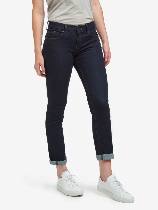 Slim Straight Ridge Jeans Chic Vintage-Inspired Denim Jeans