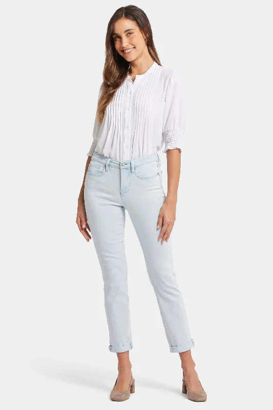 Sheri Slim Ankle Jeans - Glacier Frost Stylish High-Waist Skinny Denim