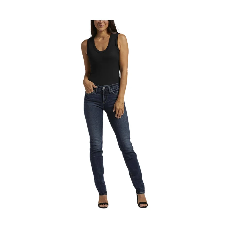Silver Jeans Women's Suki Mid Rise Straight Leg Jeans - Indigo - ONLINE STORE CREDIT/EXCHANGE ONLY Casual Bootcut Ripped Jeans Silver Jeans Women's Suki Mid Rise Straight Leg Jeans - Indigo - ONLINE STORE CREDIT/EXCHANGE ONLY Casual Bootcut Ripped Jeans